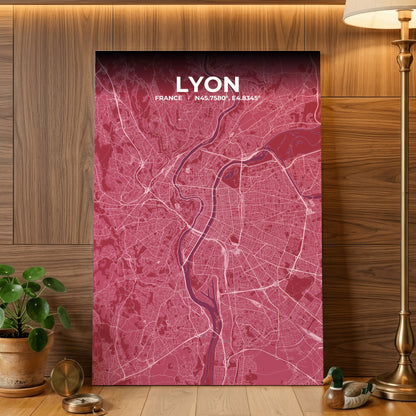 Lyon Scarlet Map Poster