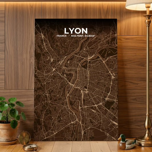 Lyon Plum Map Poster