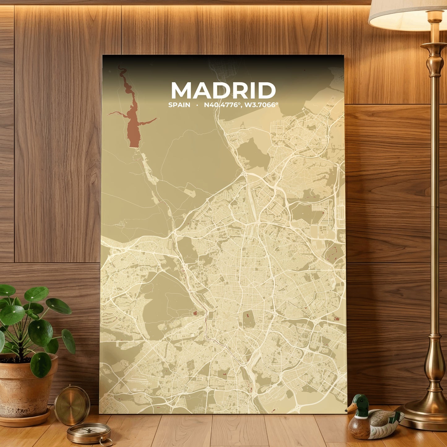 Madrid Ember Map Poster