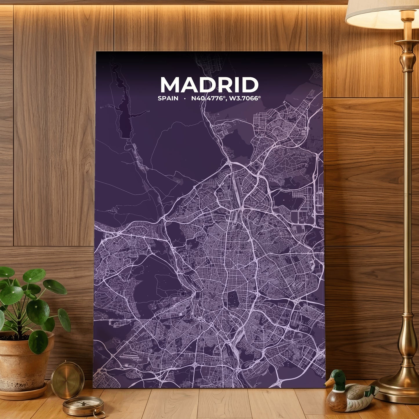 Madrid Dusk Map Poster