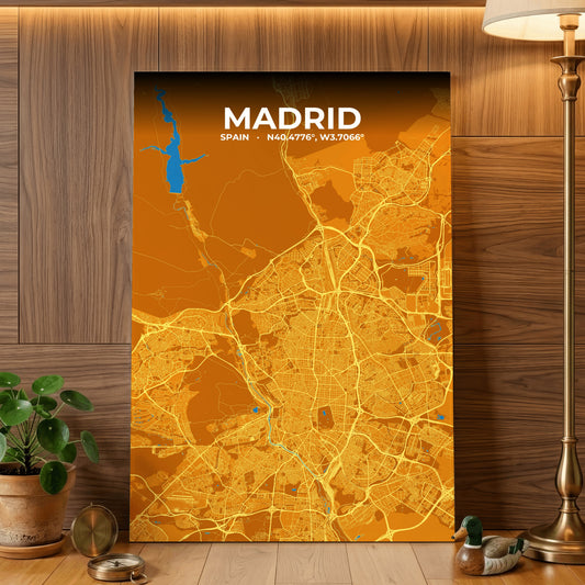 Madrid Scorch Map Poster