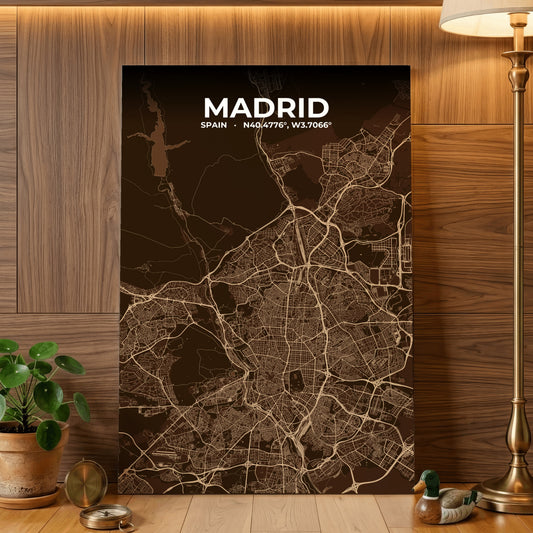 Madrid Plum Map Poster