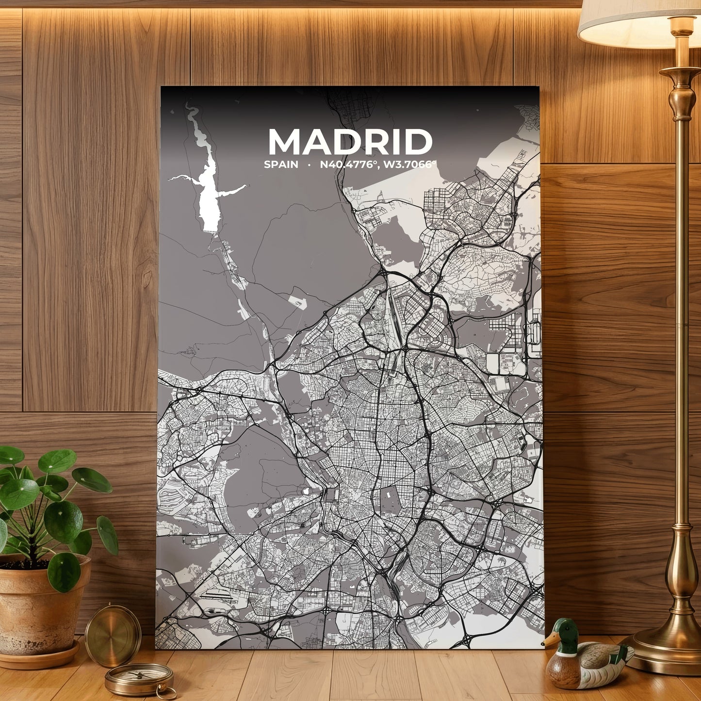 Madrid Ash Map Poster