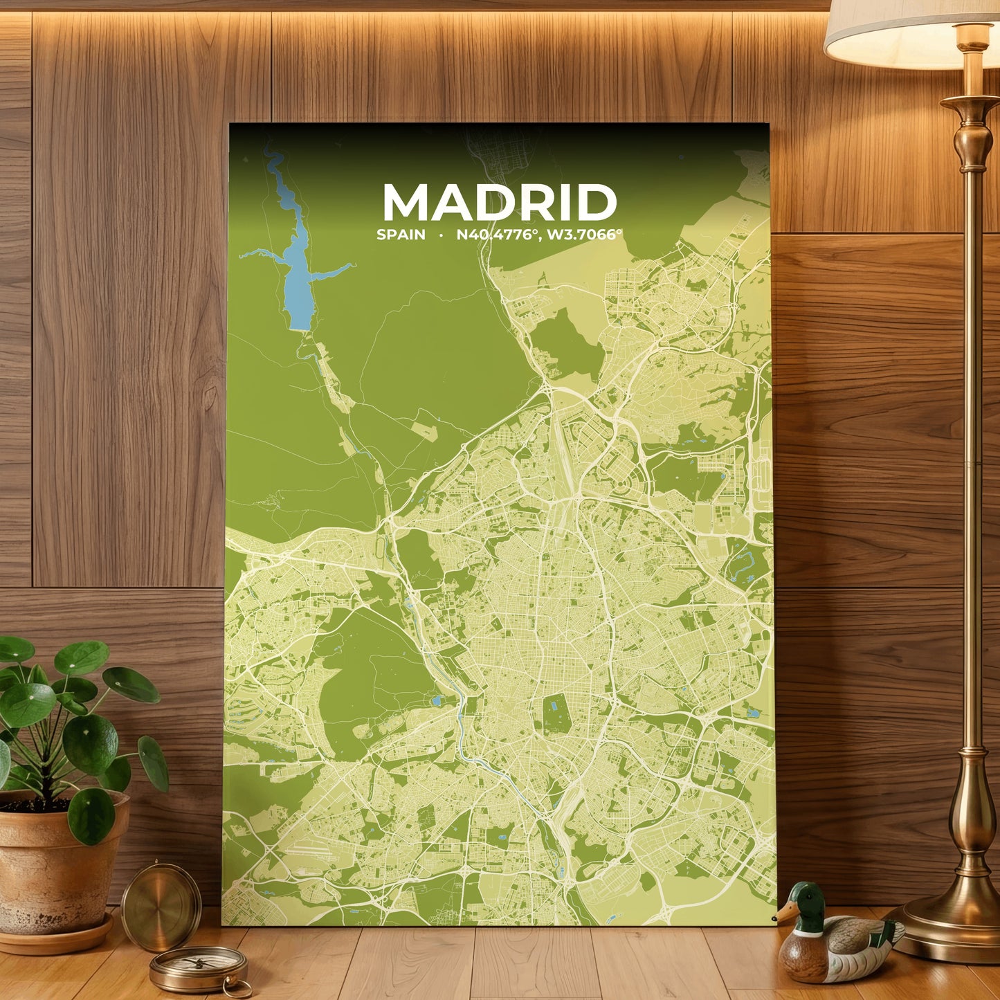 Madrid Fern Map Poster