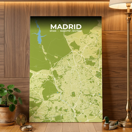 Madrid Fern Map Poster