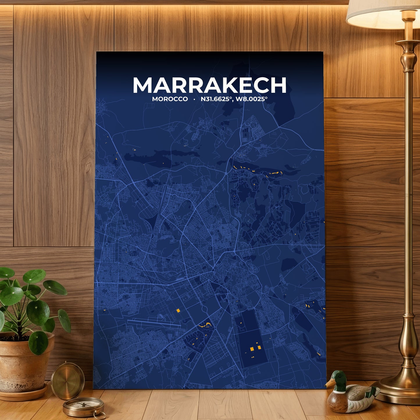 Marrakech Ink Map Poster