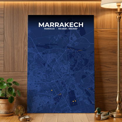 Marrakech Ink Map Poster