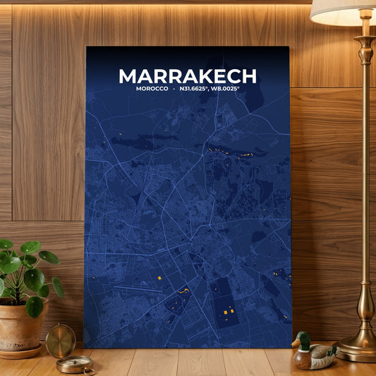 Marrakech Ink Map Poster