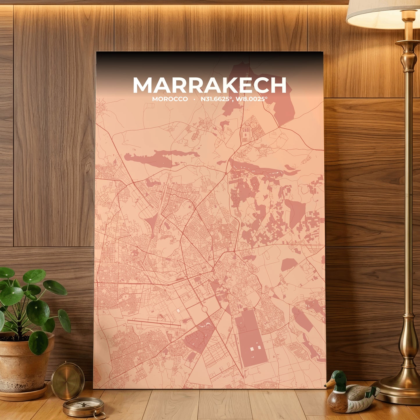 Marrakech Blush Map Poster
