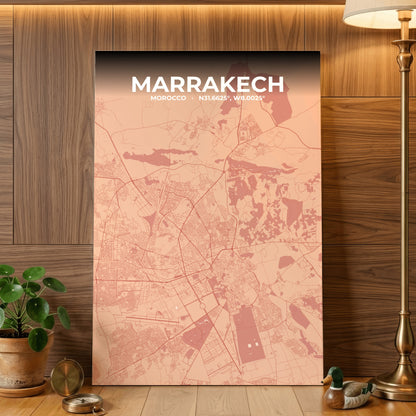 Marrakech Blush Map Poster