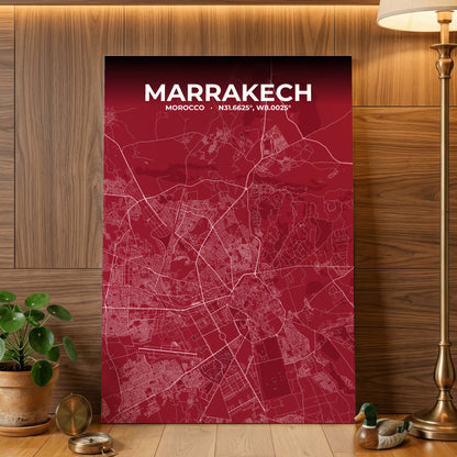 Marrakech Garnet Map Poster