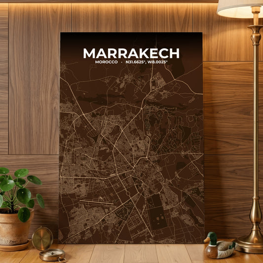 Marrakech Plum Map Poster