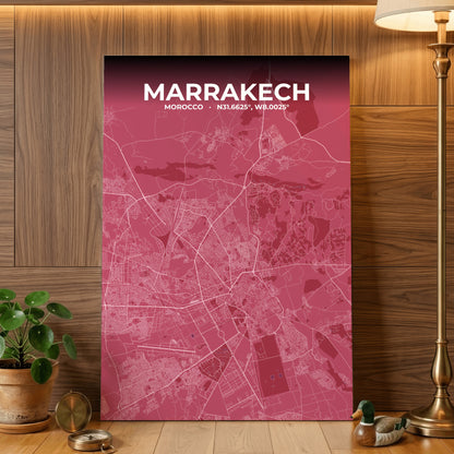 Marrakech Scarlet Map Poster