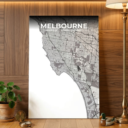 Melbourne Ash Map Poster