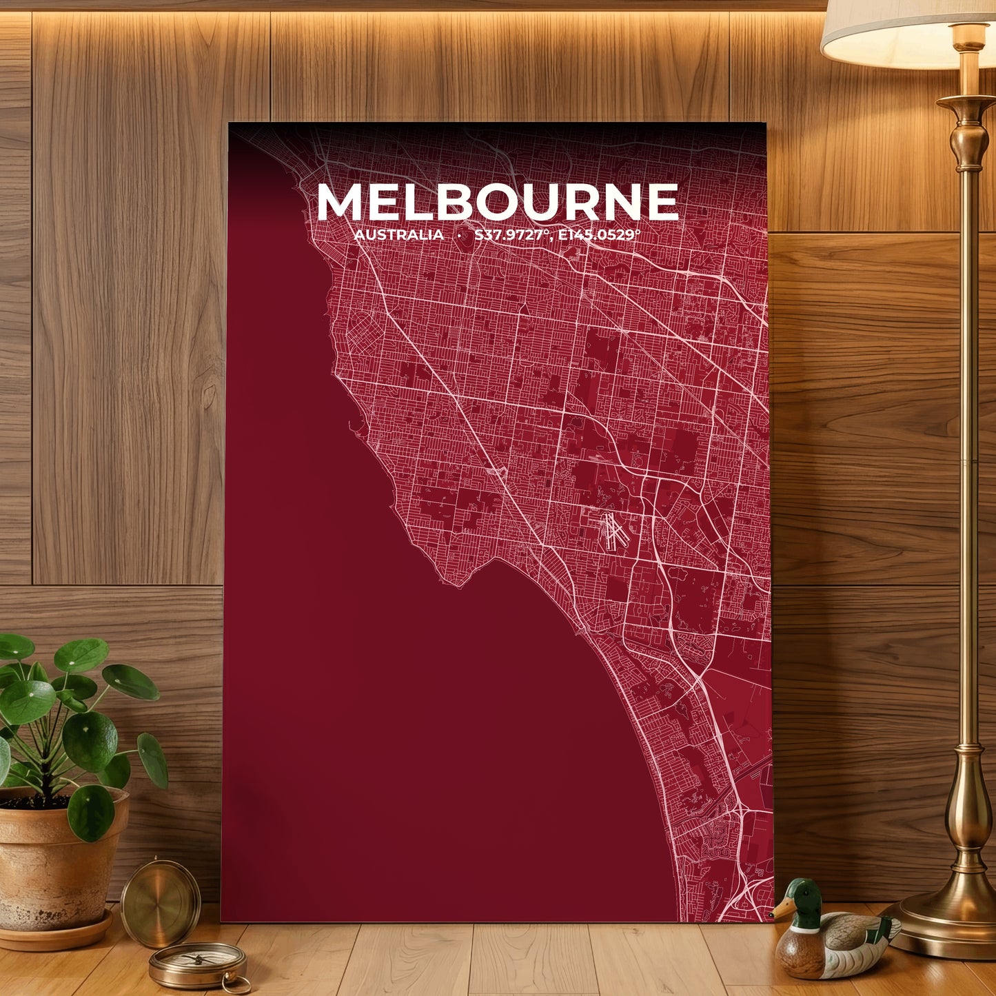 Melbourne Garnet Map Poster