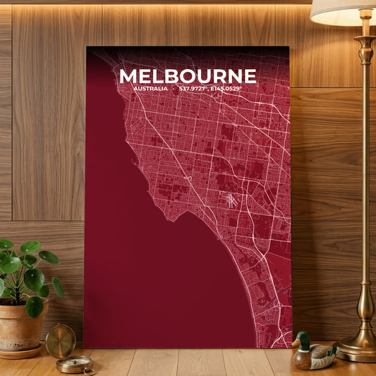 Melbourne Garnet Map Poster