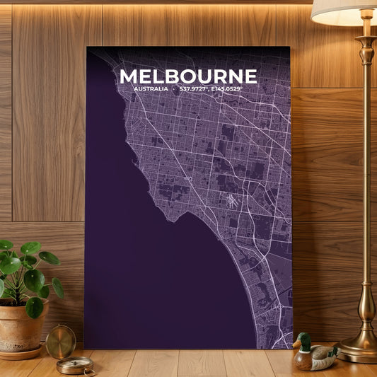 Melbourne Dusk Map Poster