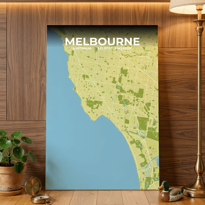 Melbourne Fern Map Poster