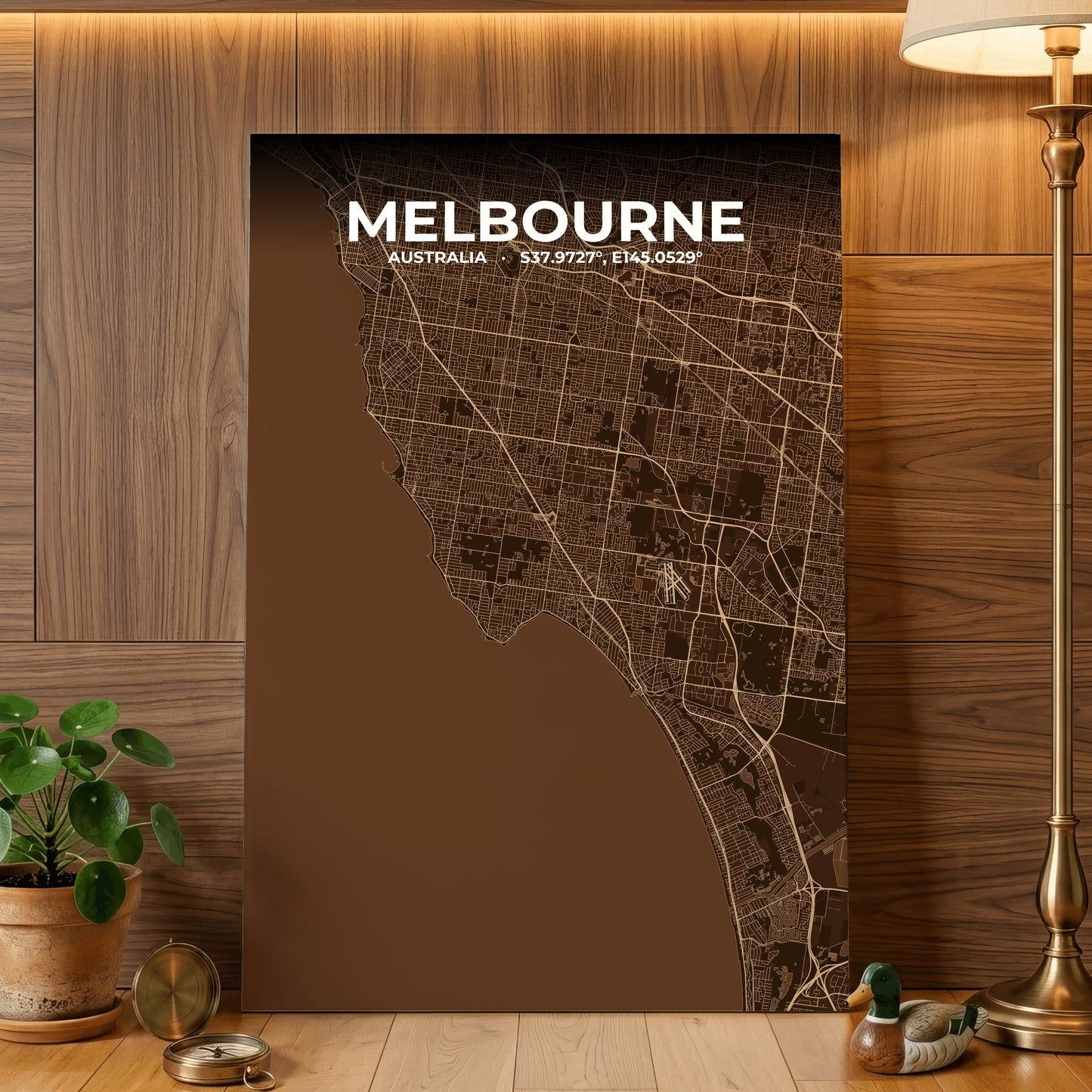 Melbourne Plum Map Poster