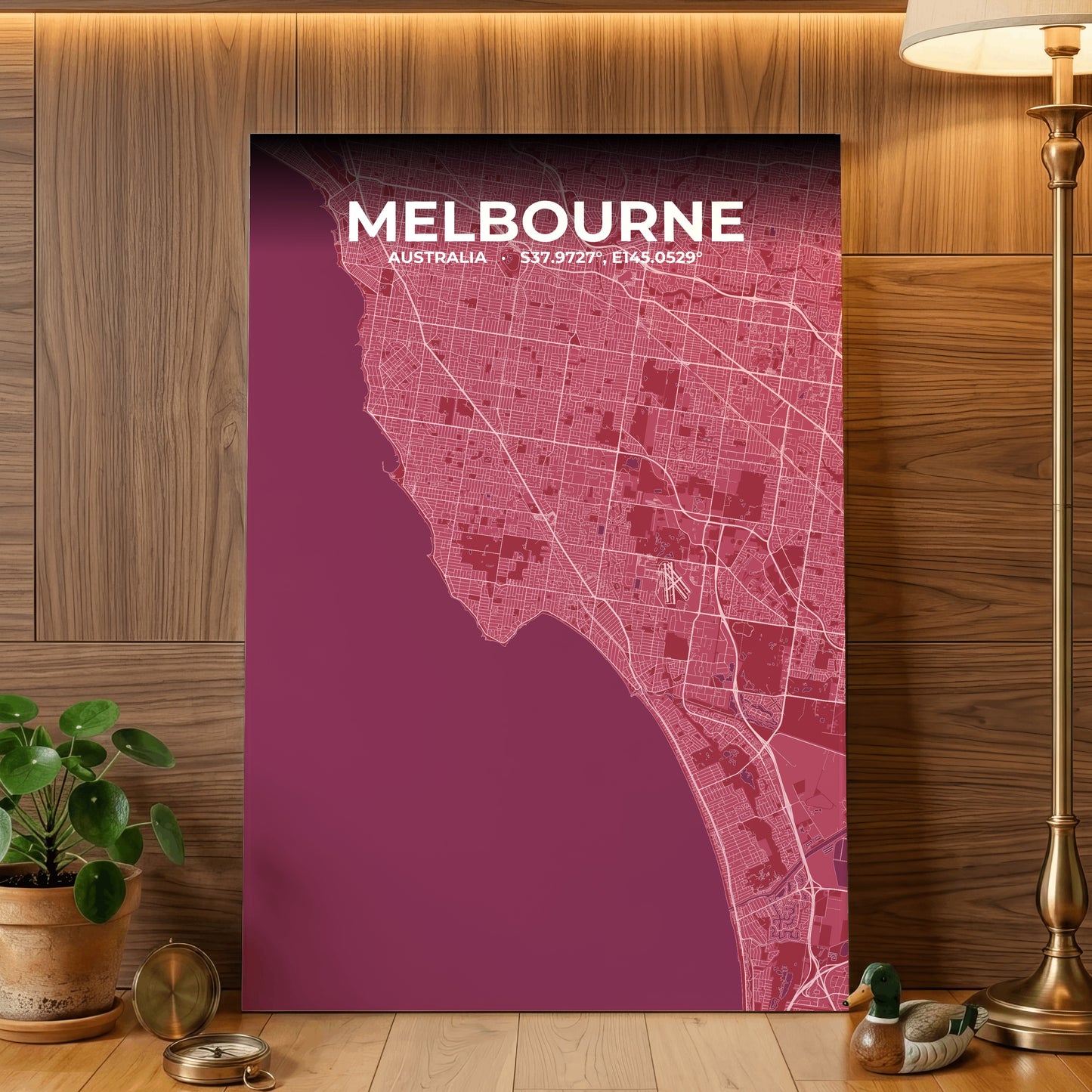 Melbourne Scarlet Map Poster
