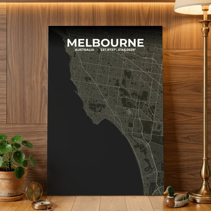 Melbourne Sable Map Poster