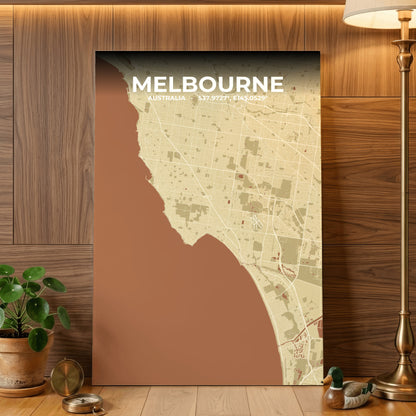 Melbourne Ember Map Poster