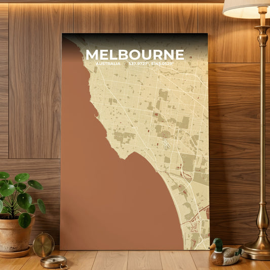 Melbourne Ember Map Poster
