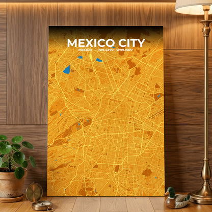 Mexico City Scorch Map Poster