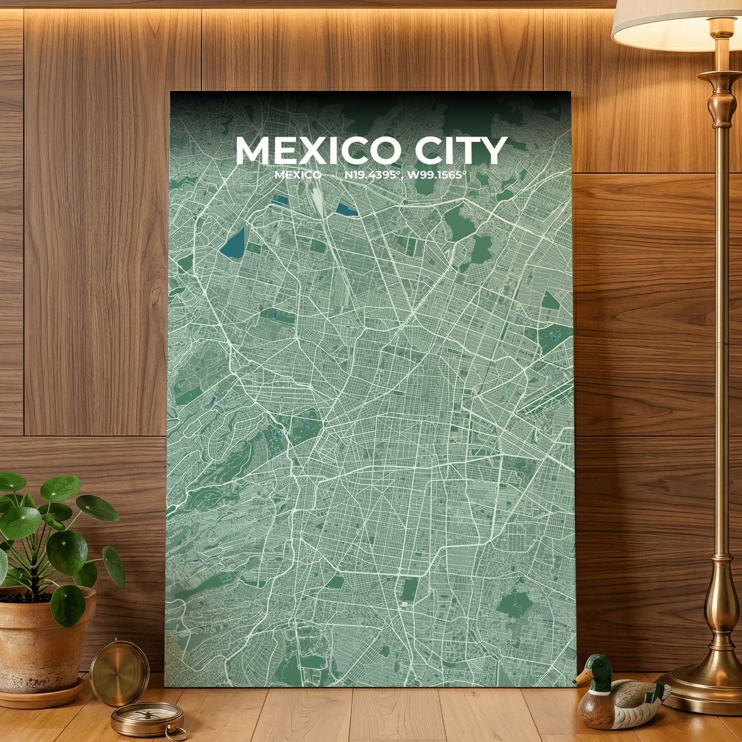 Mexico City Mist Map Poster