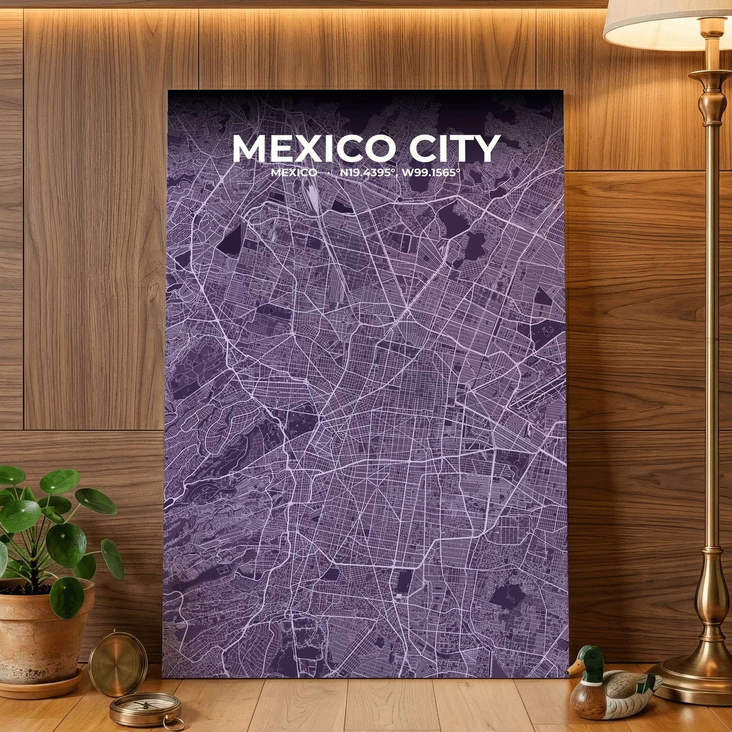 Mexico City Dusk Map Poster