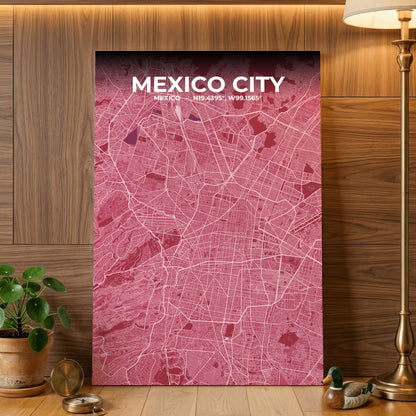 Mexico City Scarlet Map Poster
