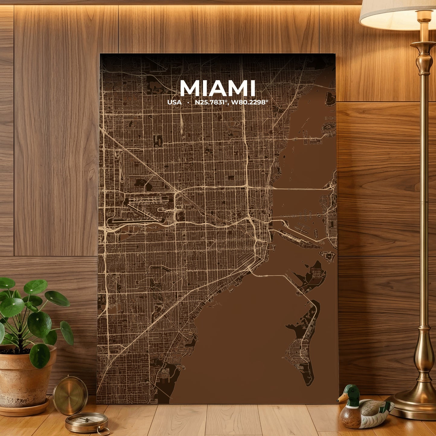 Miami Plum Map Poster
