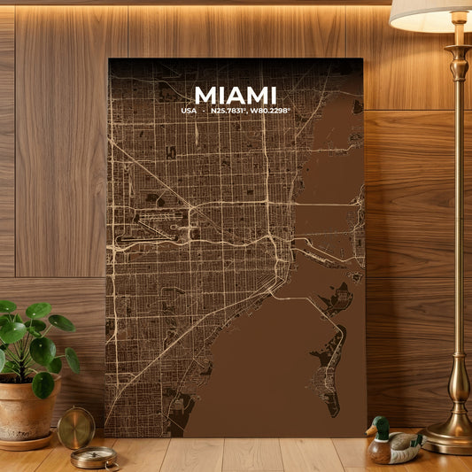 Miami Plum Map Poster