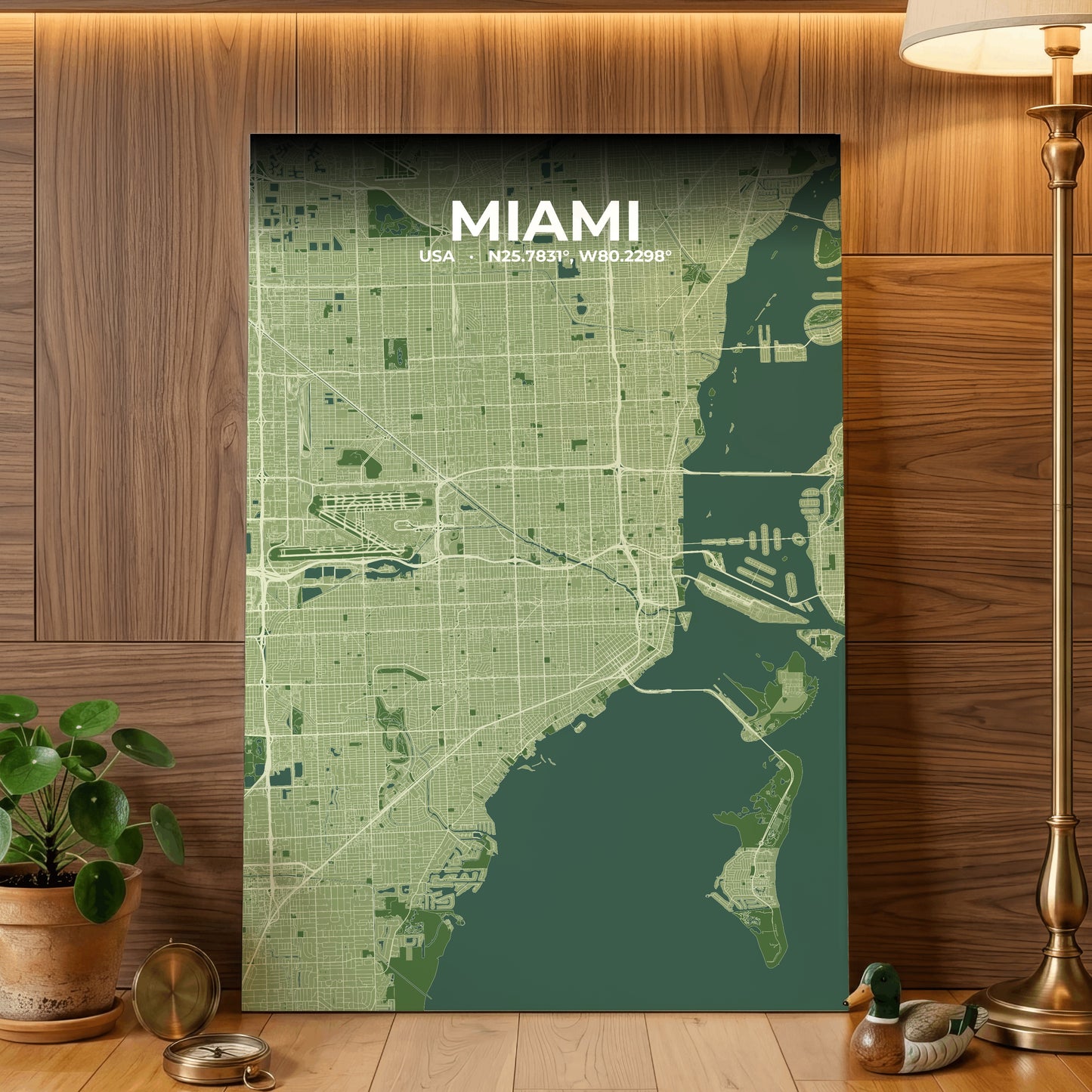 Miami Clay Map Poster