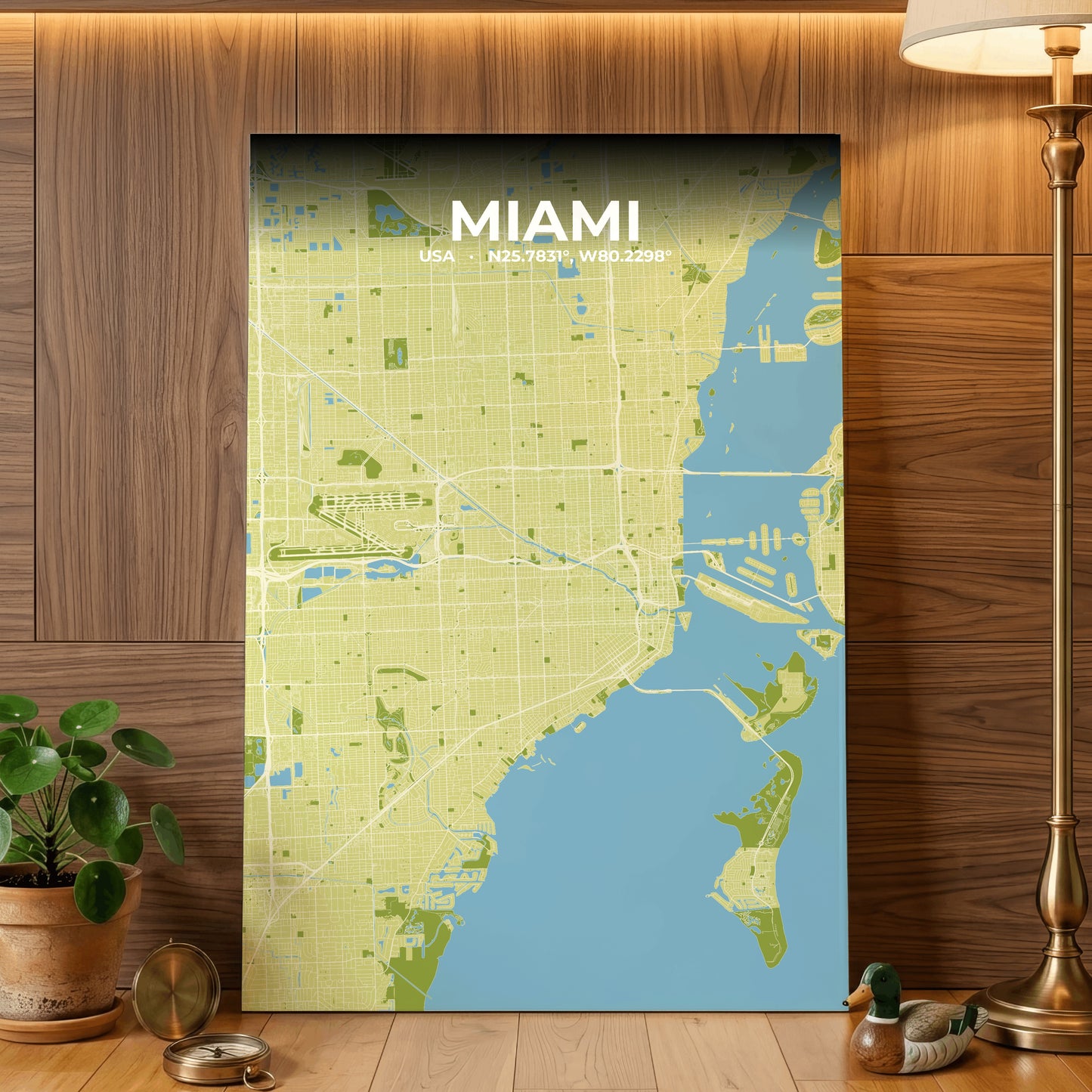 Miami Fern Map Poster
