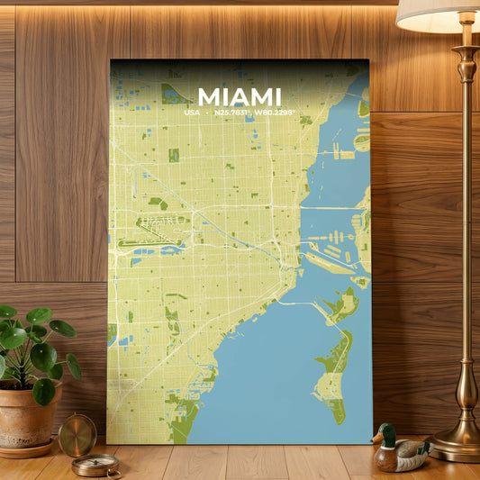 Miami Fern Map Poster