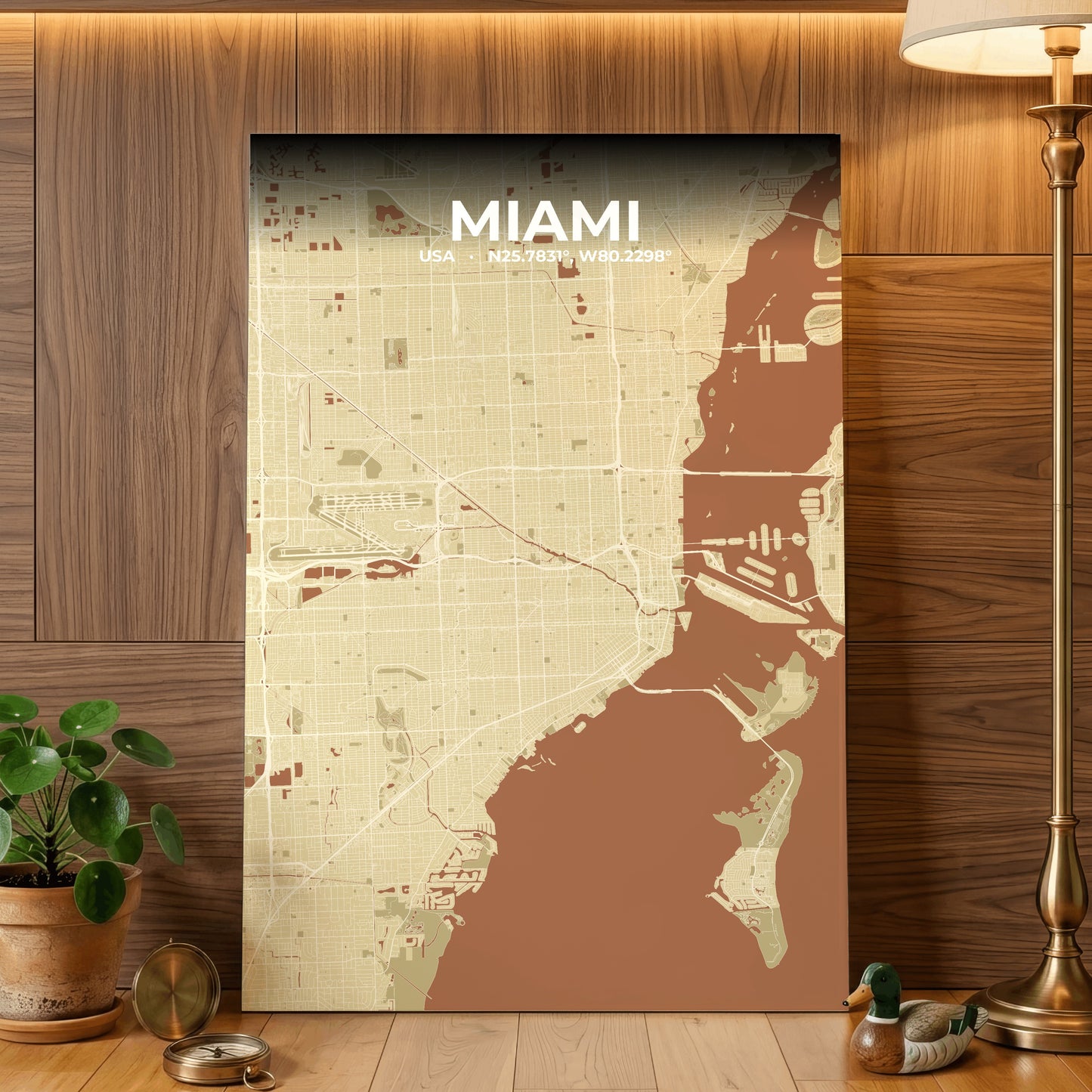 Miami Ember Map Poster