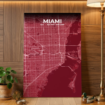 Miami Garnet Map Poster