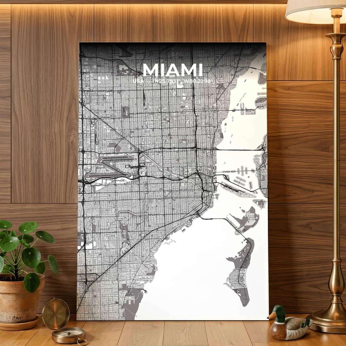 Miami Ash Map Poster