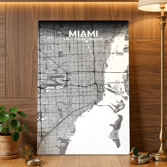 Miami Ash Map Poster