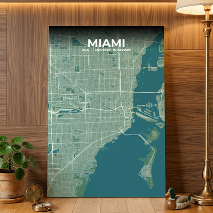 Miami Mist Map Poster