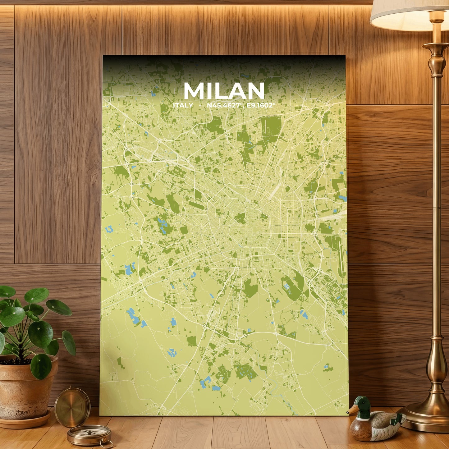 Milan Fern Map Poster