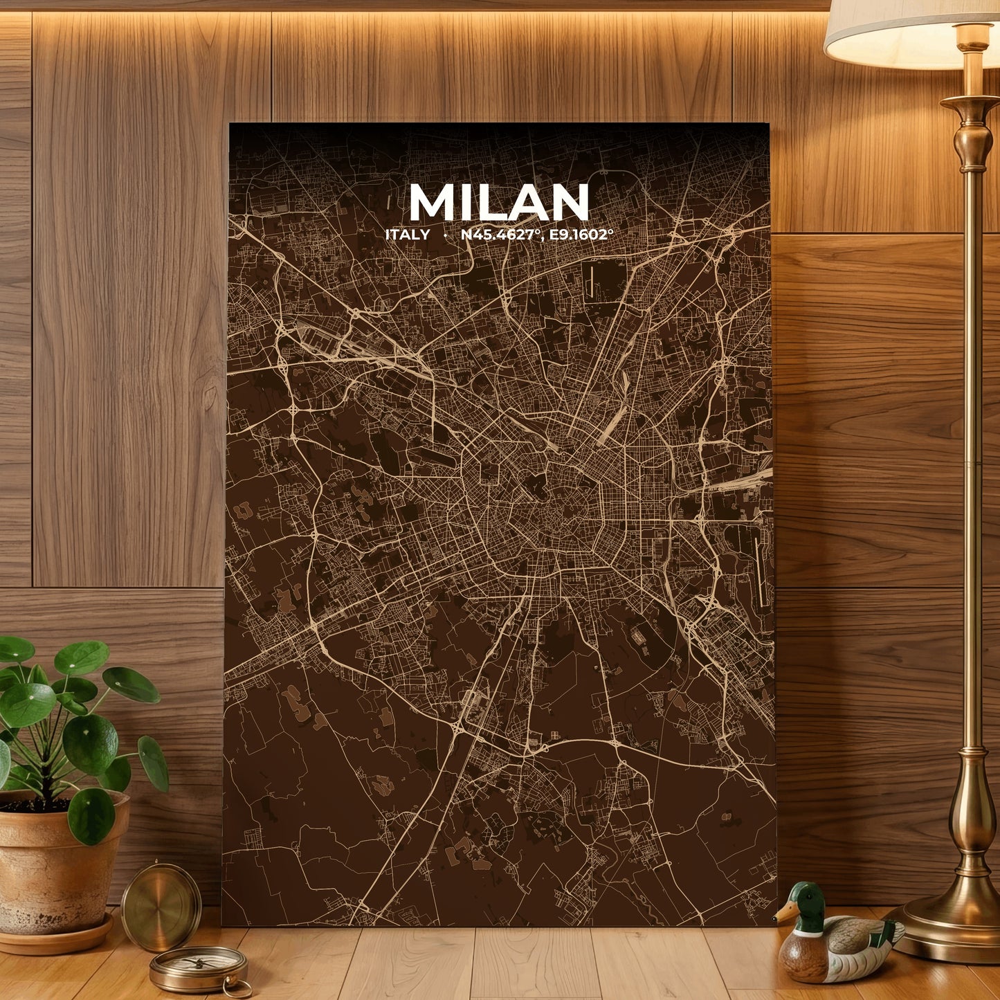 Milan Plum Map Poster