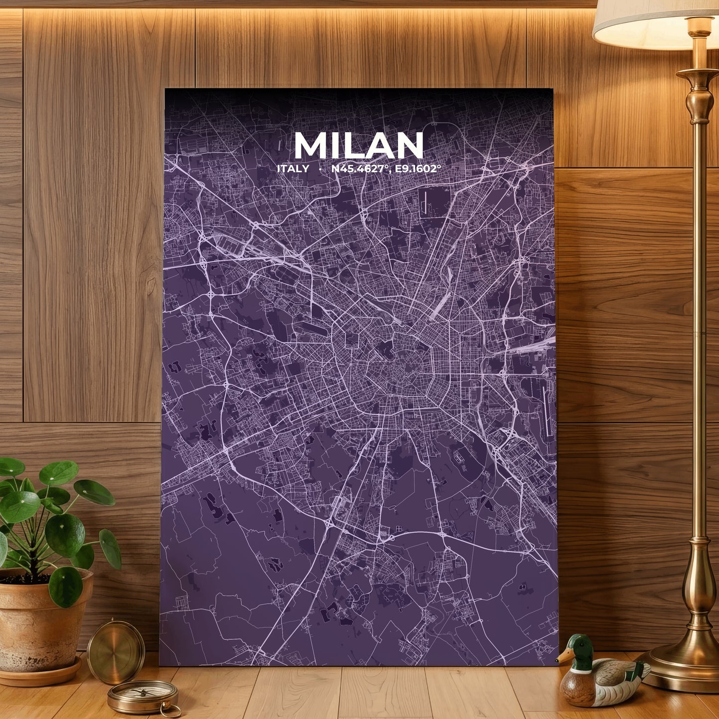 Milan Dusk Map Poster