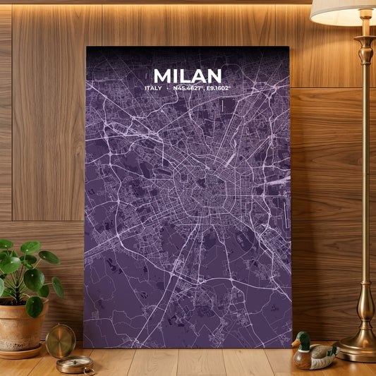 Milan Dusk Map Poster