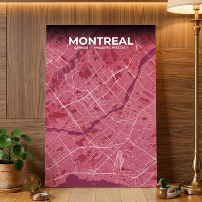 Montreal Scarlet Map Poster