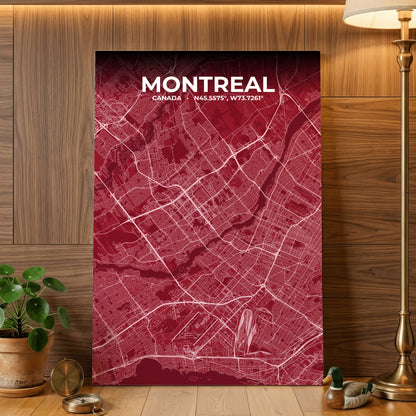 Montreal Garnet Map Poster