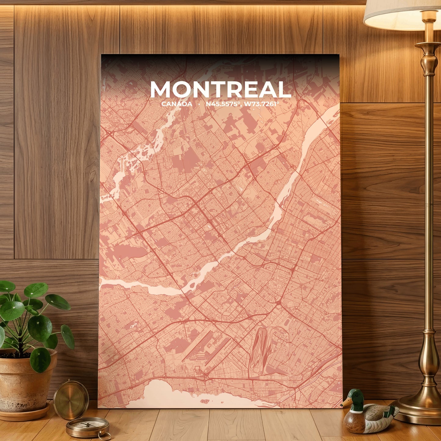Montreal Blush Map Poster