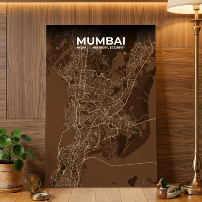 Mumbai Plum Map Poster