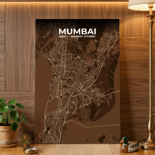Mumbai Plum Map Poster